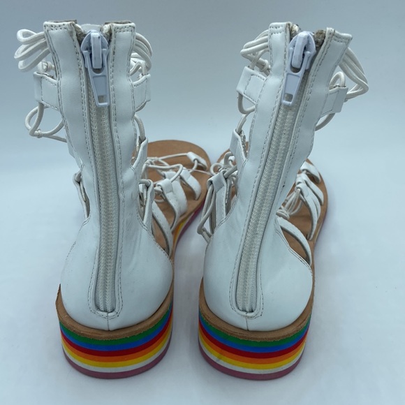 JEFFREY CAMPBELL BURMA White Rainbow Wedge Gladiator Sandal Size 8M - Picture 8 of 16